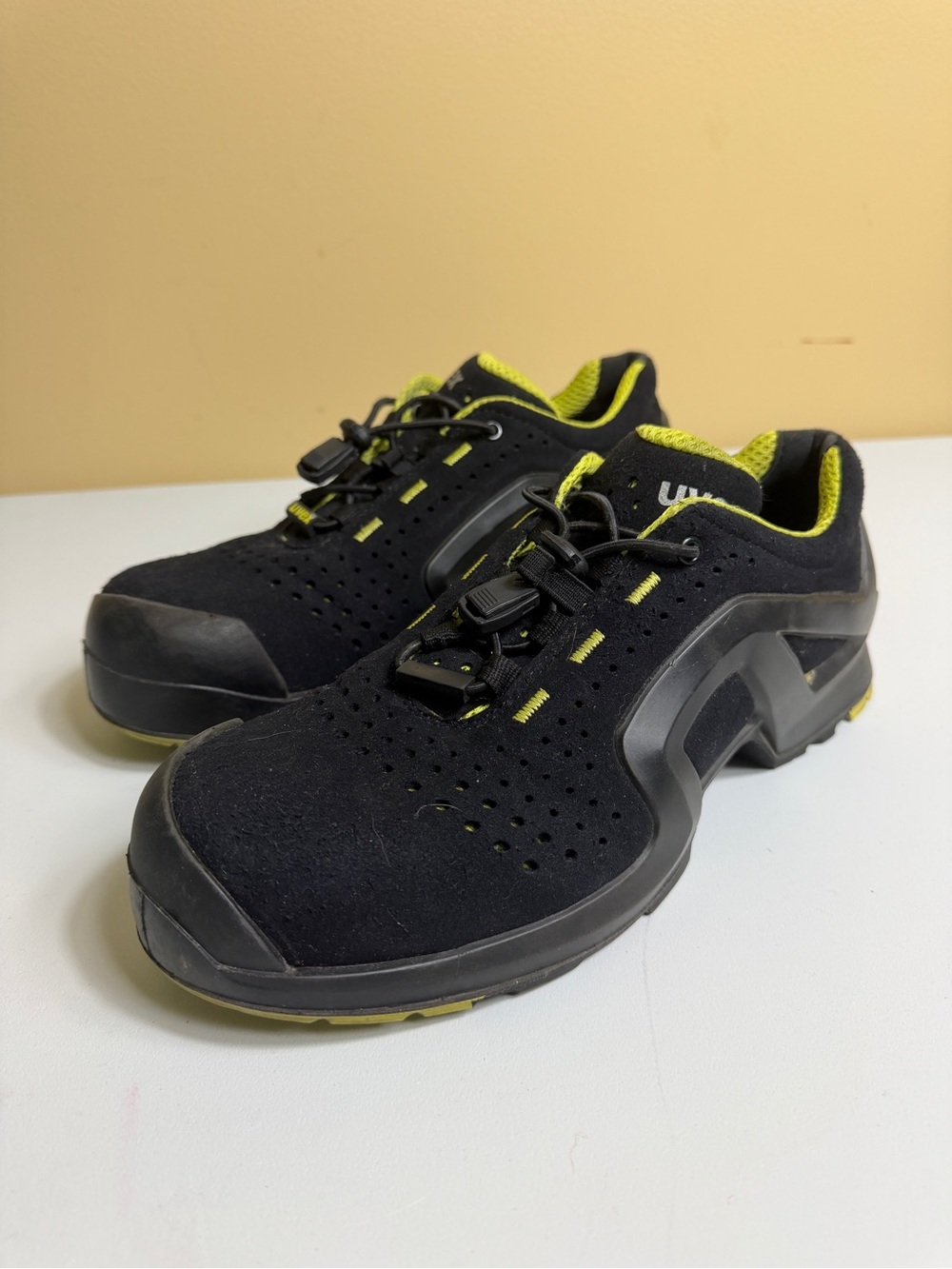 Uvex 1 X-tended Support 85142 Men's Safety Shoes Black/Lime EU 41 US 8 Steel Toe
